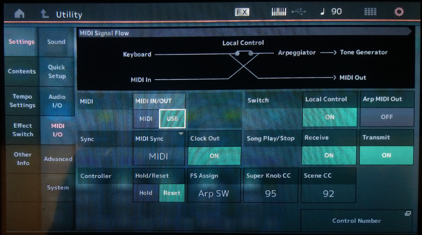MODX/Montage Utility->MIDI I/O